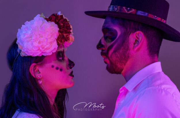 Fashion Shoot, Couple, Day of the Dead, Makeup